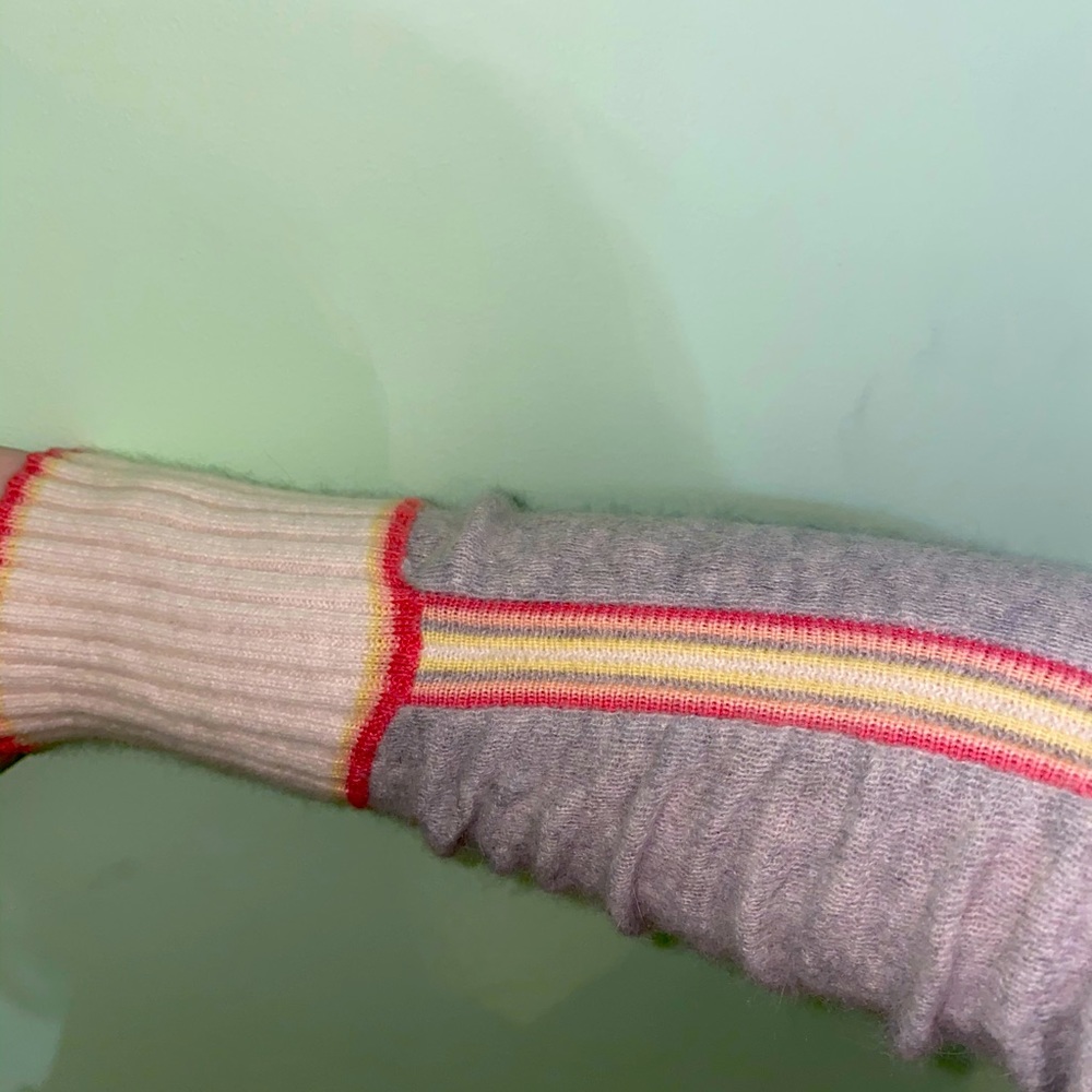 Free People Y2K Cashmere Turtleneck Striped Zip Up - Picture 4 of 5